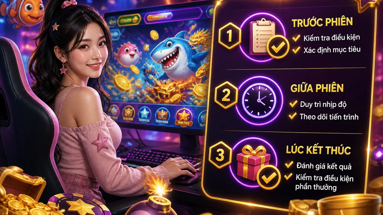 Bật chế độ phiên nhanh: checklist quản lý thời gian phiên chơi ok 365